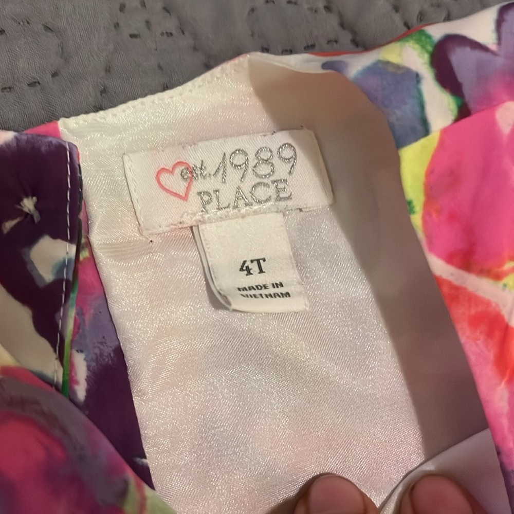 Place White and Pink Sleeveless Scoop Neck Sundress - Picture 2 of 3